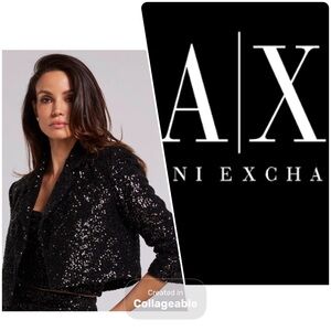 ‼️WOW‼️ Emporio Armani Black Sequined Crop Blazer‼️‼️stunning‼️‼️‼️‼️